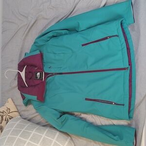 The North Face Women's Teal and Purple Ski Jacket